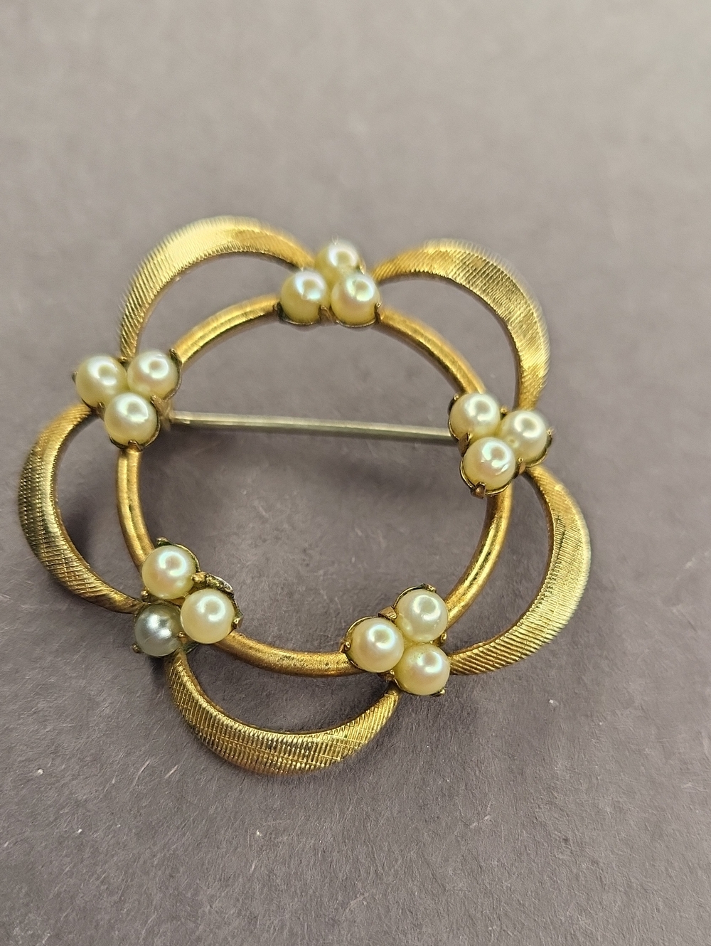 Pearl Cluster Floral Brooch by Windard